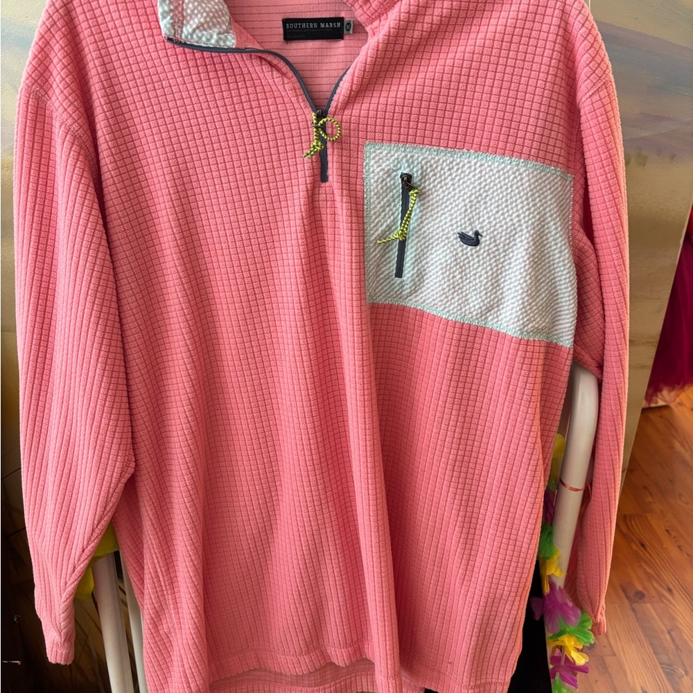 Southern Marsh Coral Zip-Up Pullover